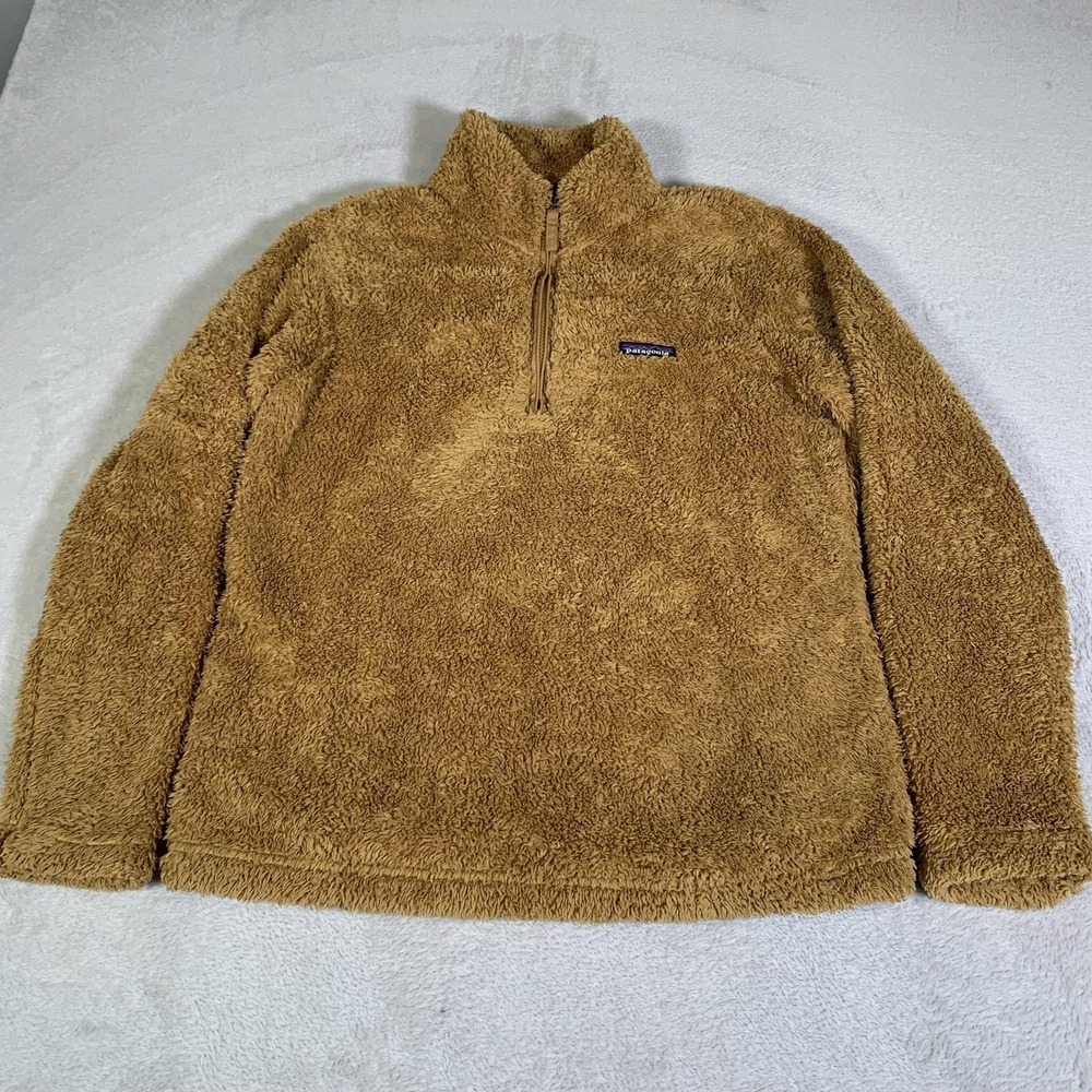 Patagonia Sweater Womens Large Brown Fleece 1/4 Zip Mock Neck Pullover Los Gatos - Picture 1 of 12